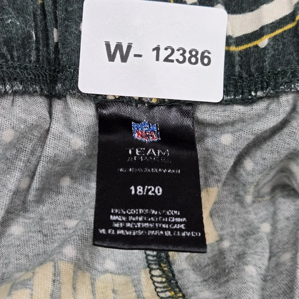 Green Bay Packers Boys Sleepwear 18/20 Green Pajama Pants Logo Graphic Allover